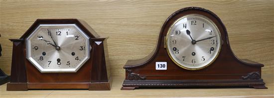 Two mahogany cased mantel clocks